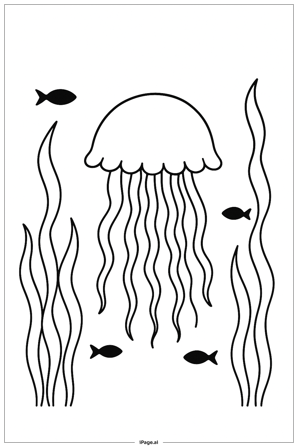  Jellyfish In Kelp Forest Coloring Page 