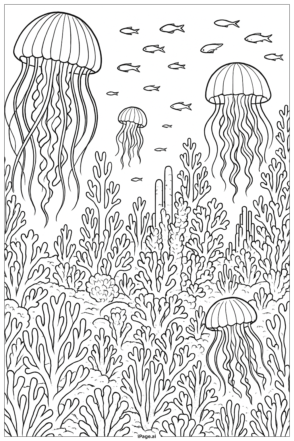 Jellyfish Intricate Reef Panorama