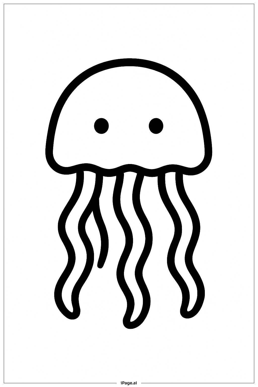  Jellyfish Simple Lines Coloring Page 