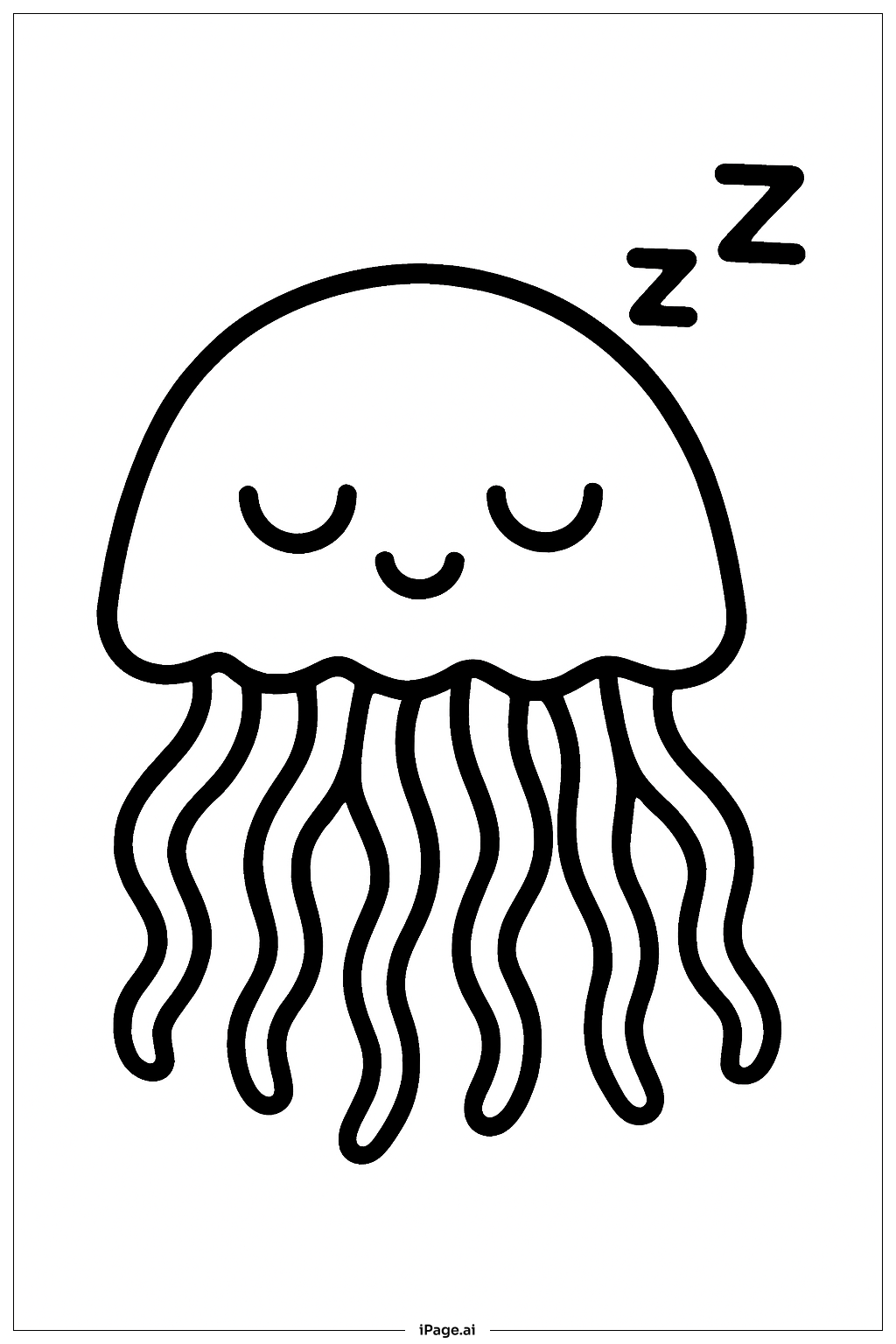  Jellyfish Sleeping Coloring Page 