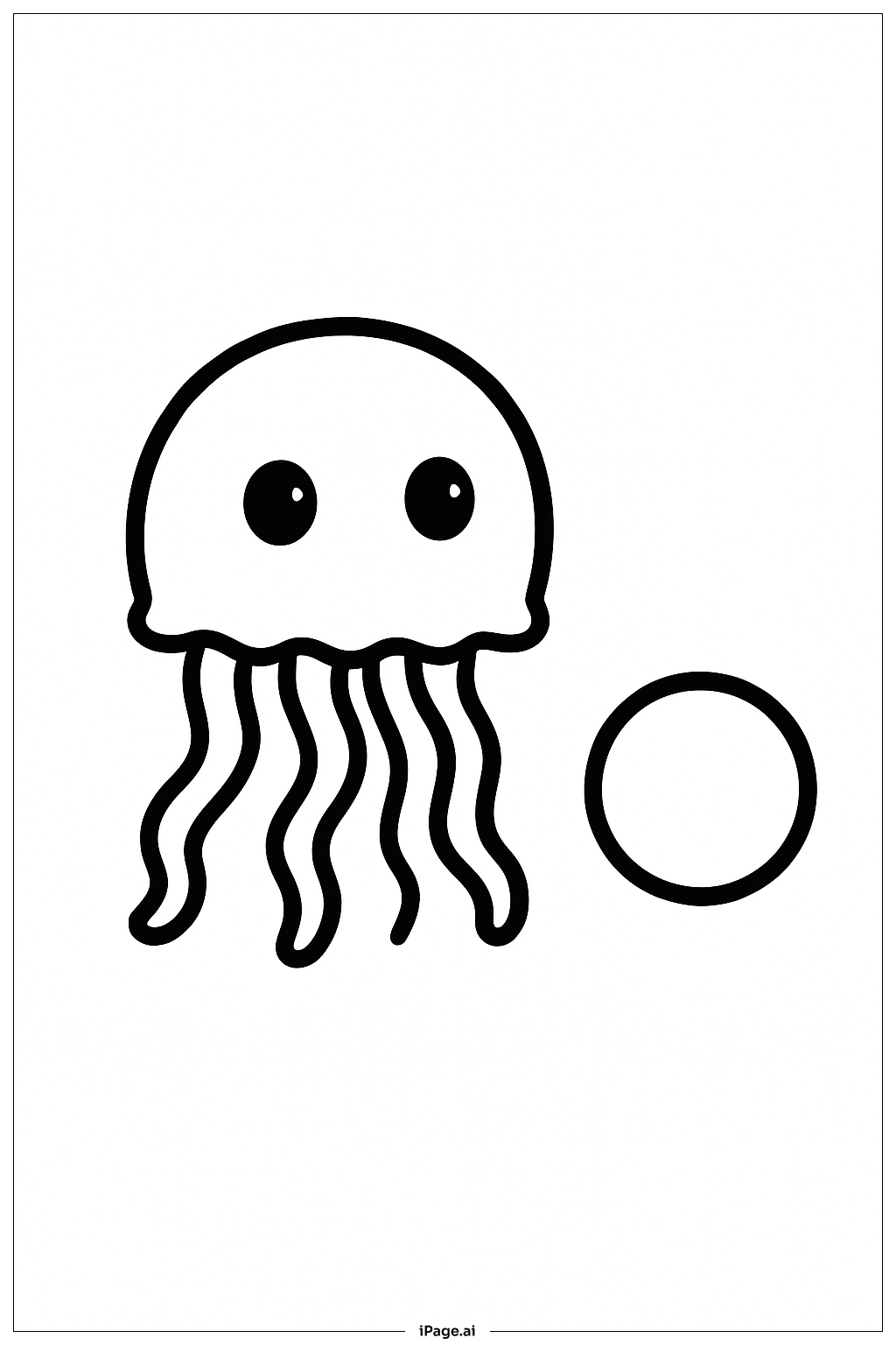  Jellyfish With Ball Coloring Page 