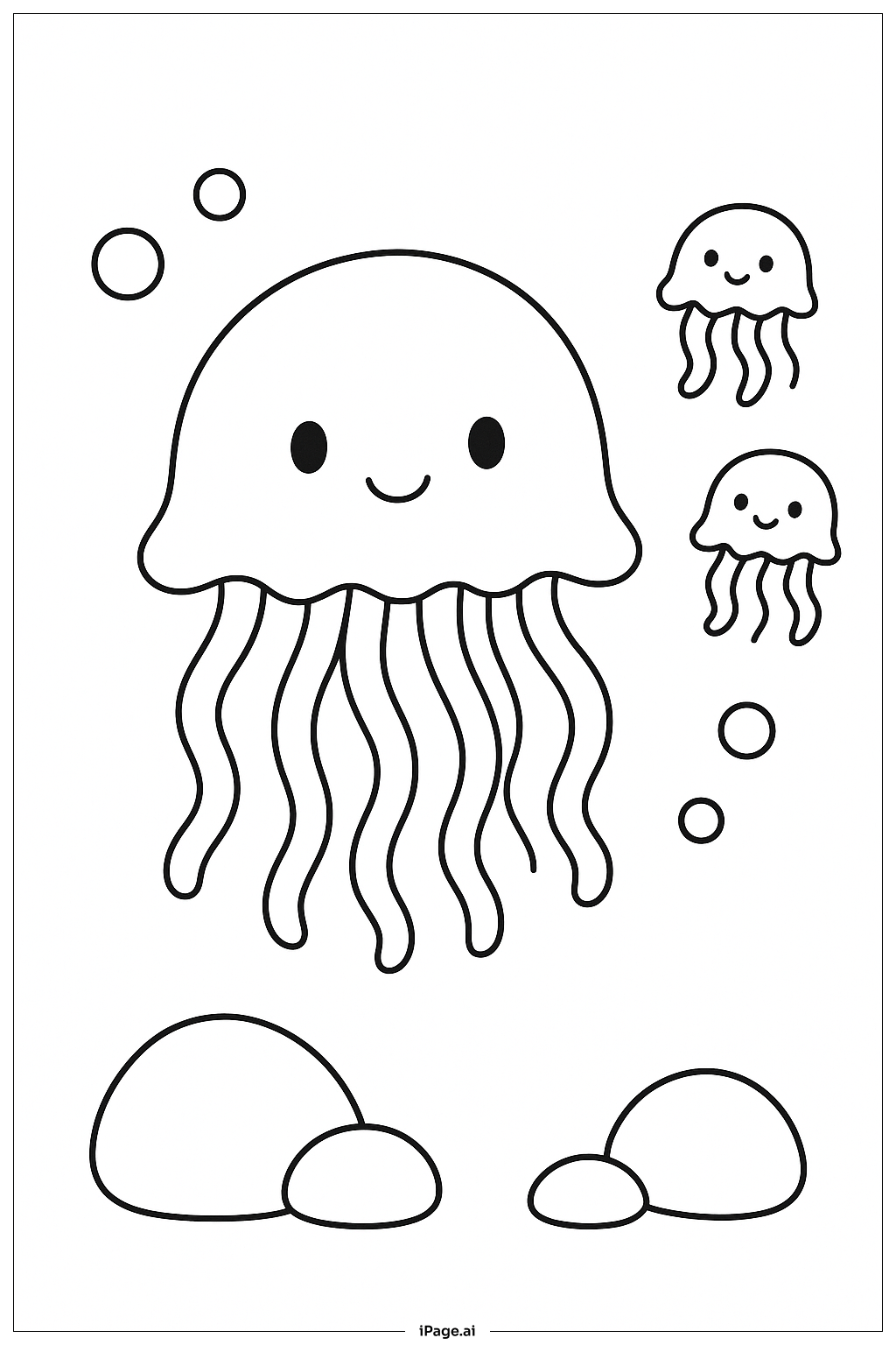  Jellyfish With Friends Coloring Page 