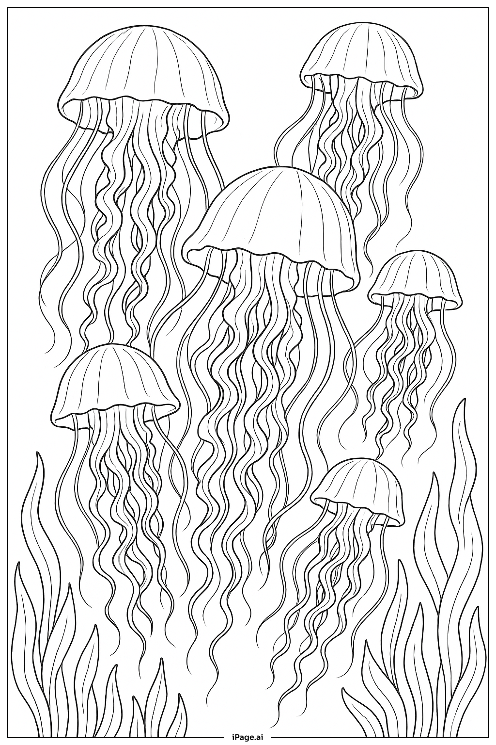  Jellyfish With Multiple Layers Coloring Page 