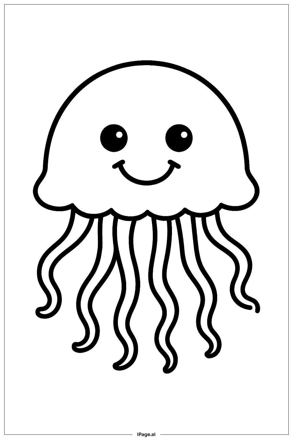  Jellyfish With Smile Coloring Page 