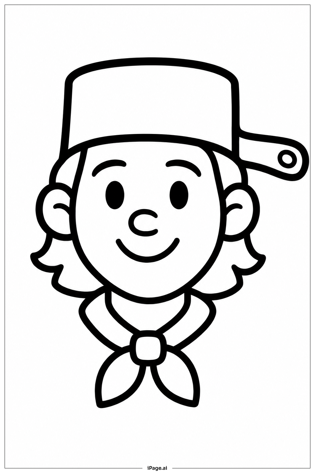 Página para colorear de Johnny Appleseed Sonriente