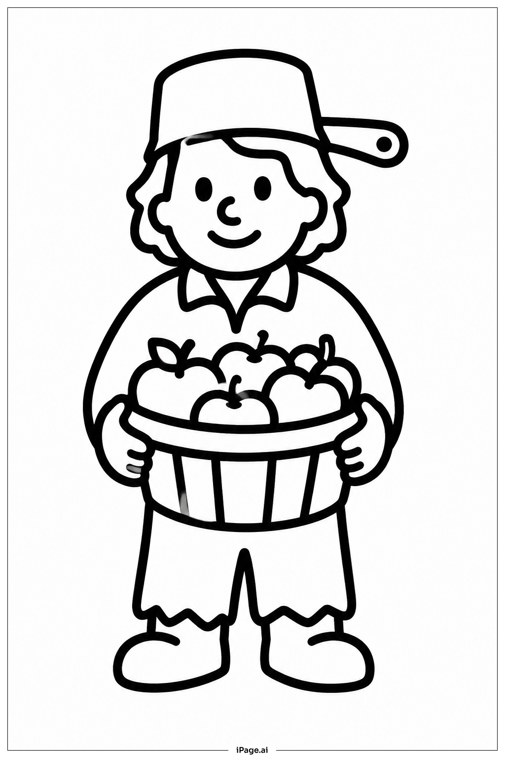 Johnny Appleseed Con Cesta De Manzanas