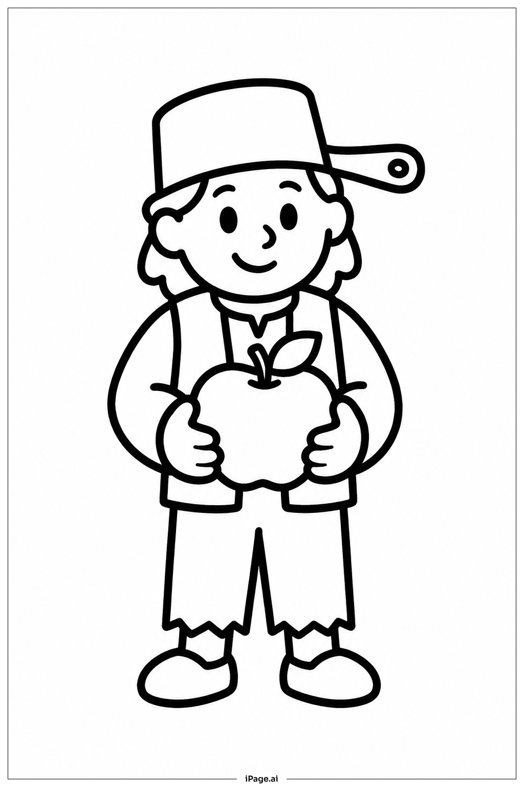 Página para colorear de johnny appleseed