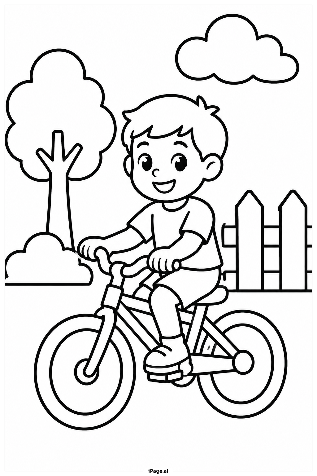 六月騎車景象著色頁