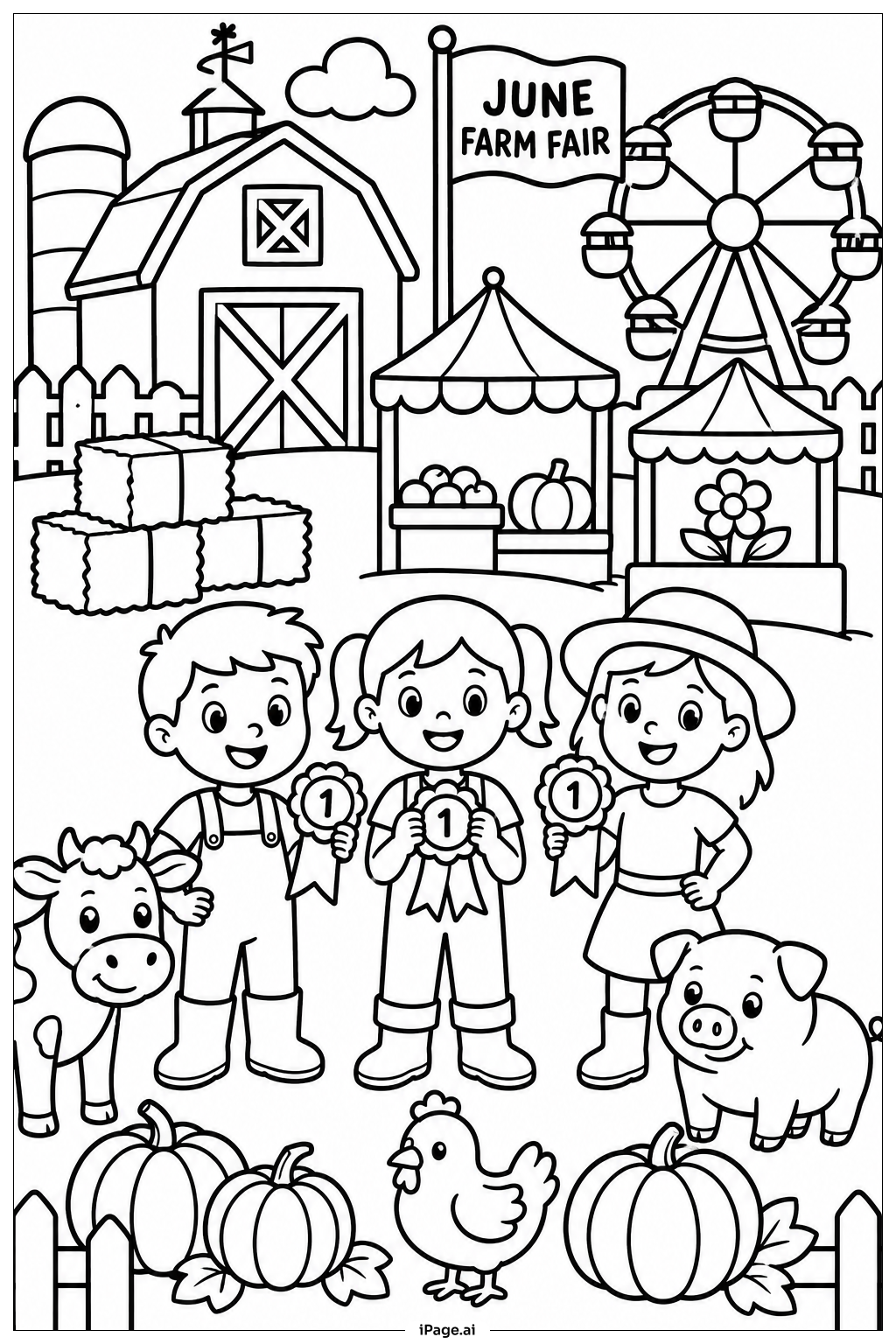  June Farm Fair Festival Ausmalseite 