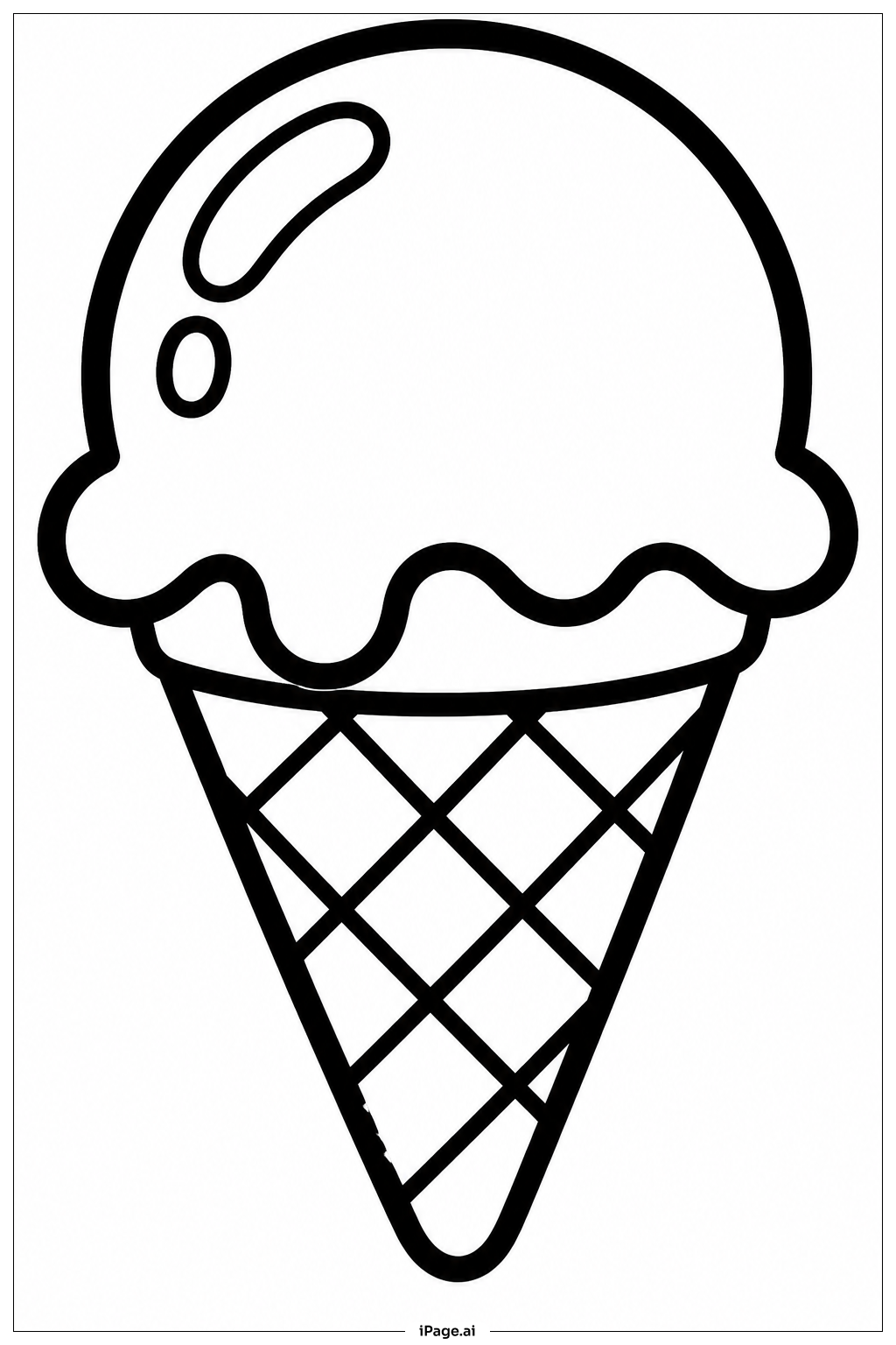  Página para colorear de Cono de helado de June 