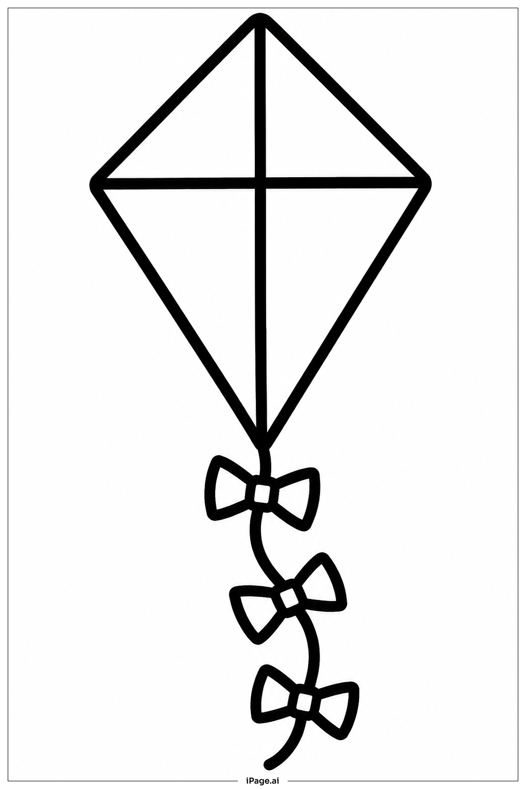  June Simple Kite Coloring Page 