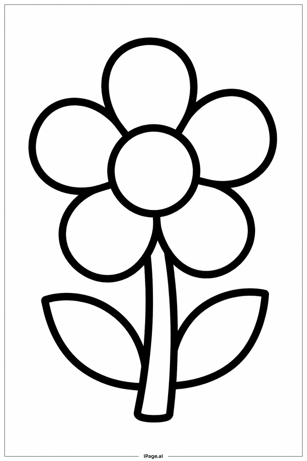  Página para colorear de Flor única de junio 