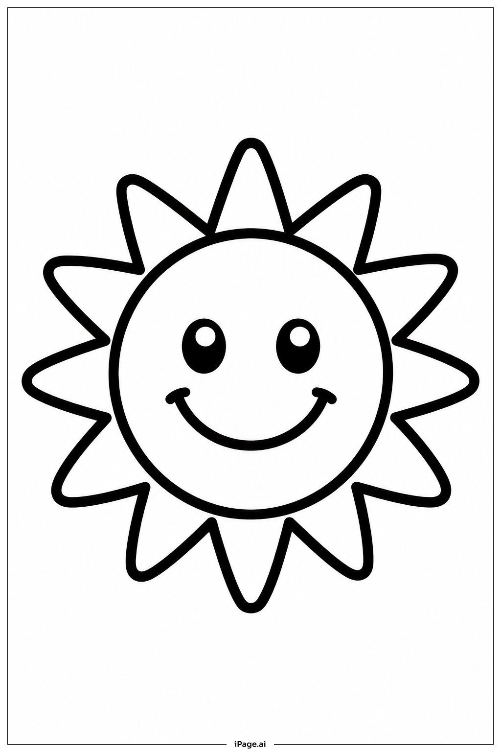  Página para colorear de Sol Sonriente de Junio 