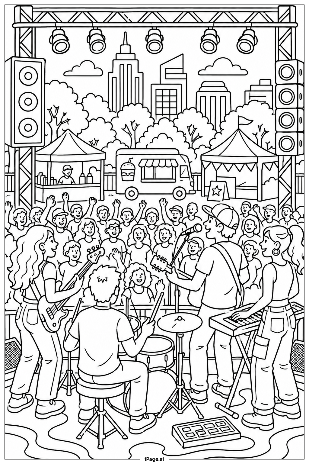  Page de coloriage Concert Communautaire de Juneteenth 