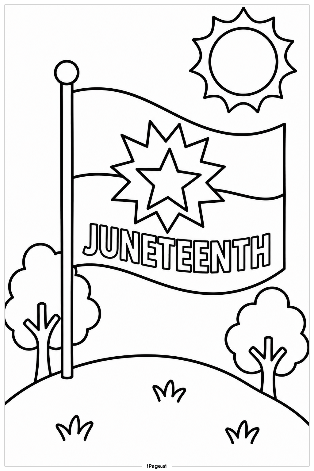 Drapeau de Juneteenth sur la colline