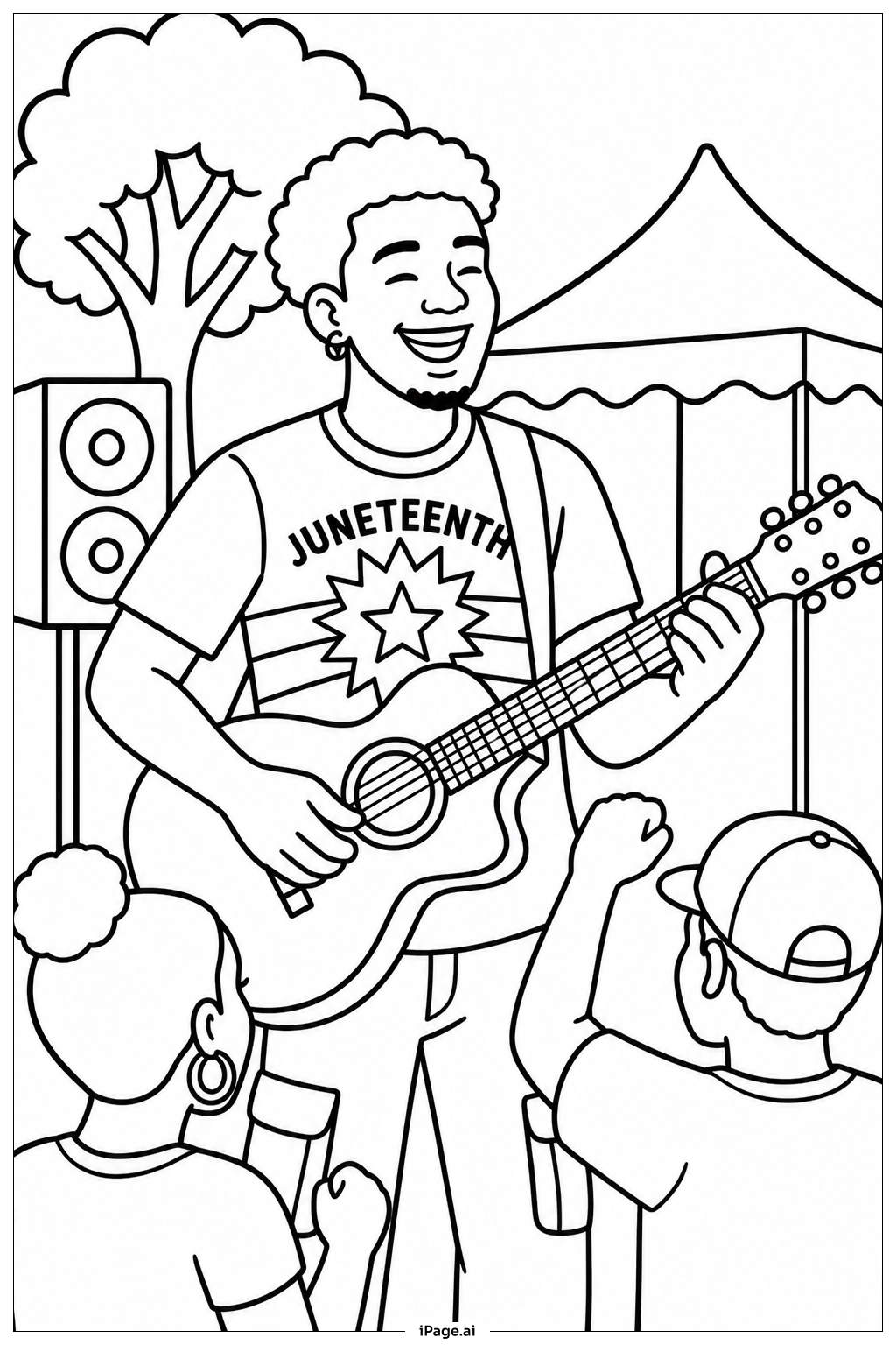 Juneteenth Music Band Coloring Page