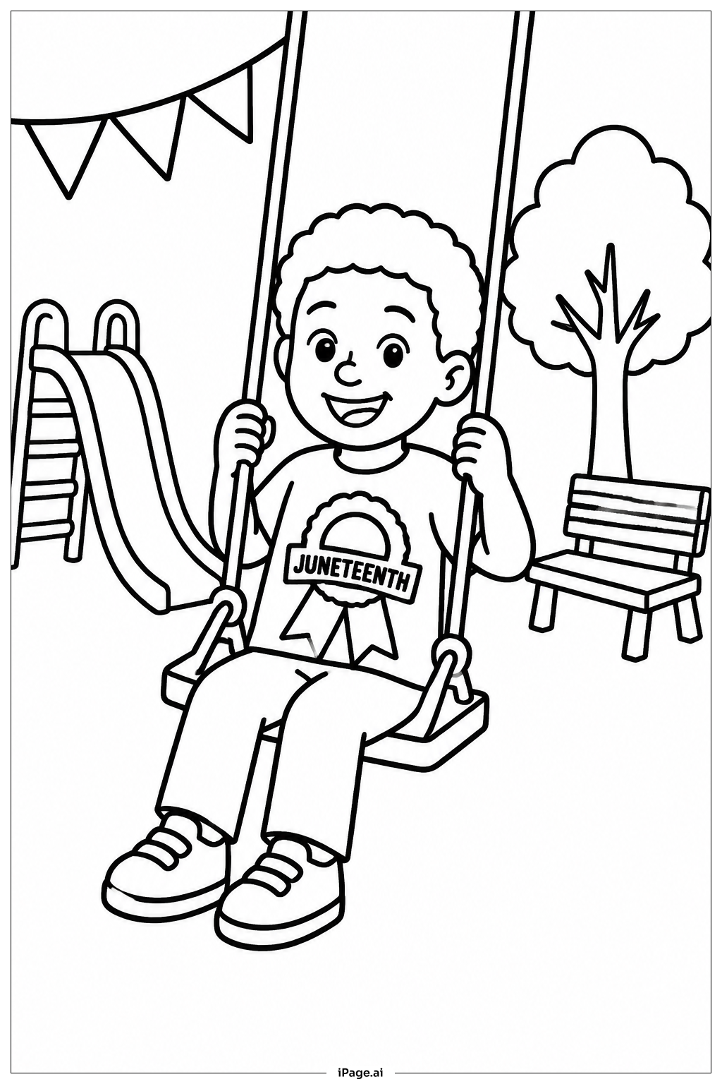 Juneteenth Playground Celebration Coloring Page