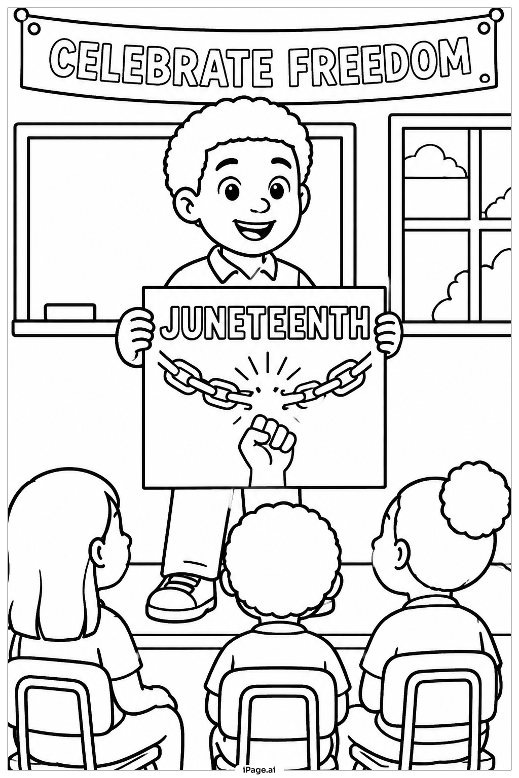 Juneteenth School Presentation Coloring Page