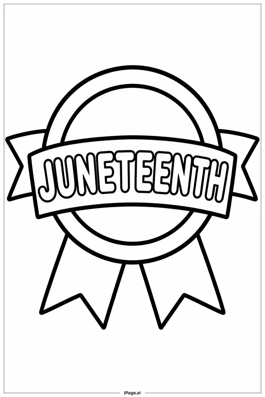 Juneteenth Simple Banner Coloring Page