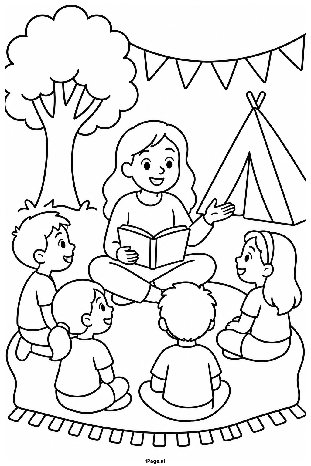 Juneteenth Storytelling Circle Coloring Page