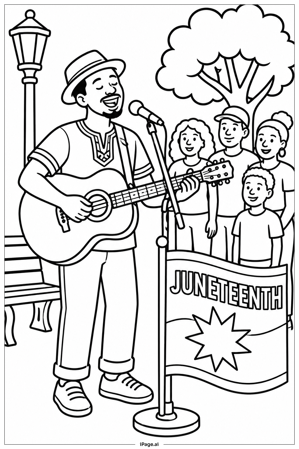 Juneteenth Street Musicians Coloring Page