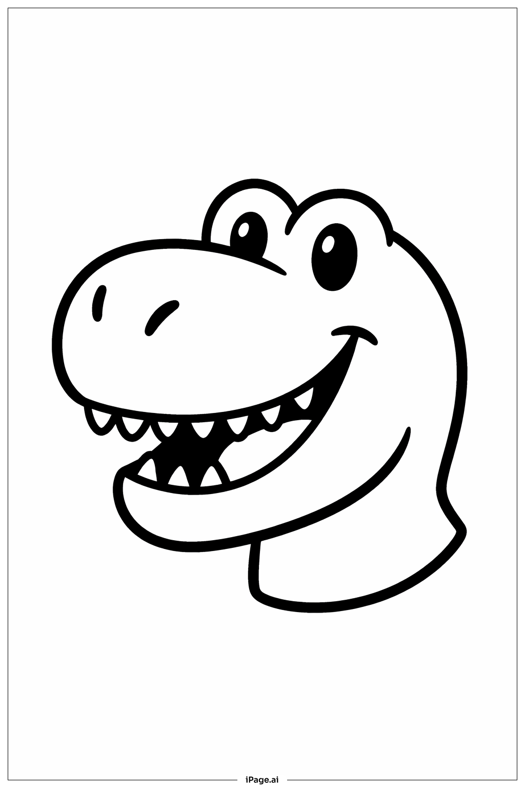  Jurassic Park Dino Smile Face Coloring Page 