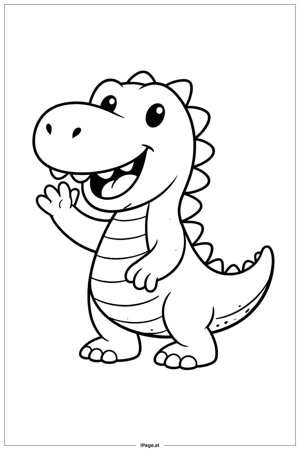  Jurassic Park Happy Dino Wave Coloring Page 