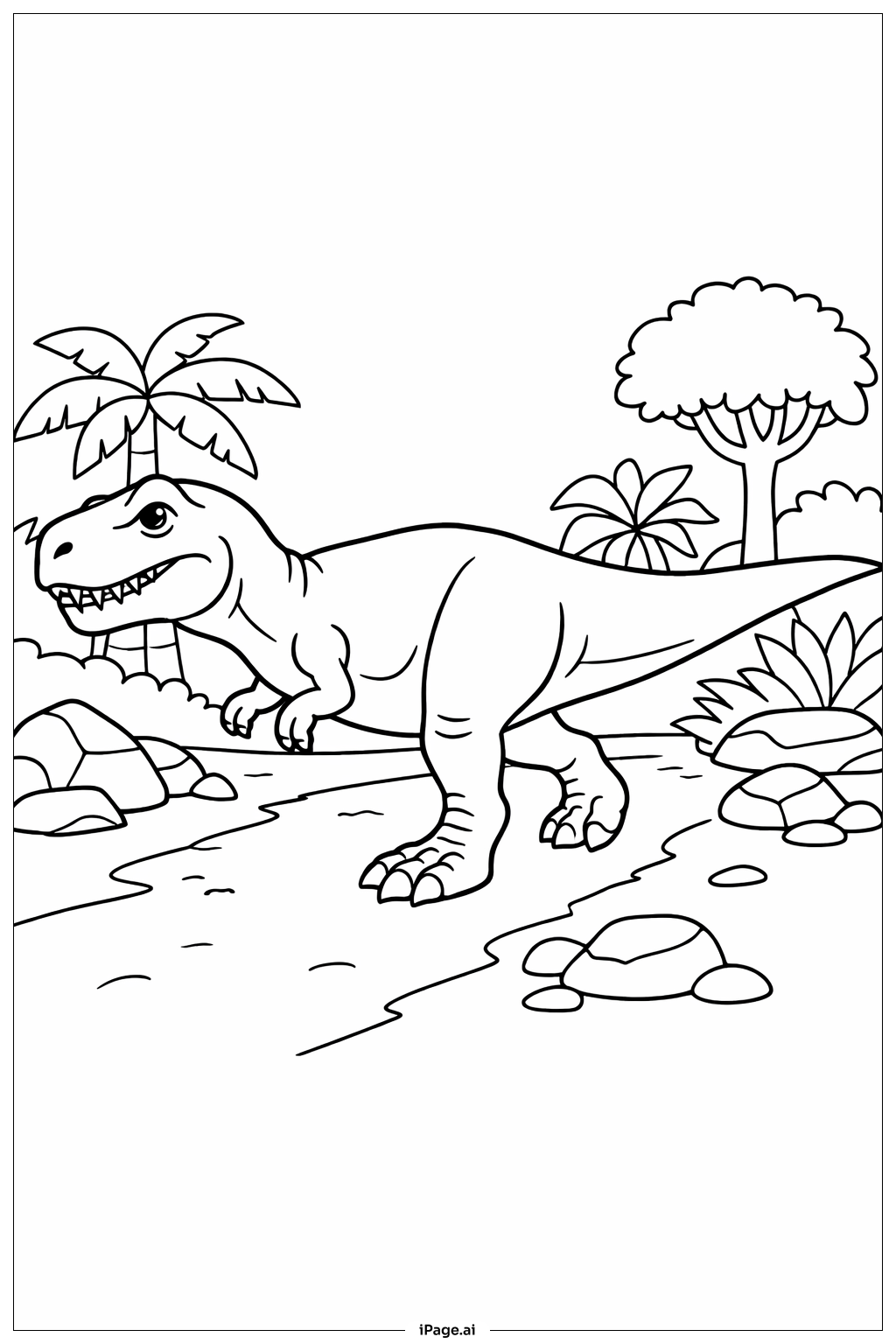  Jurassic Park Jungle Path Scene Coloring Page 