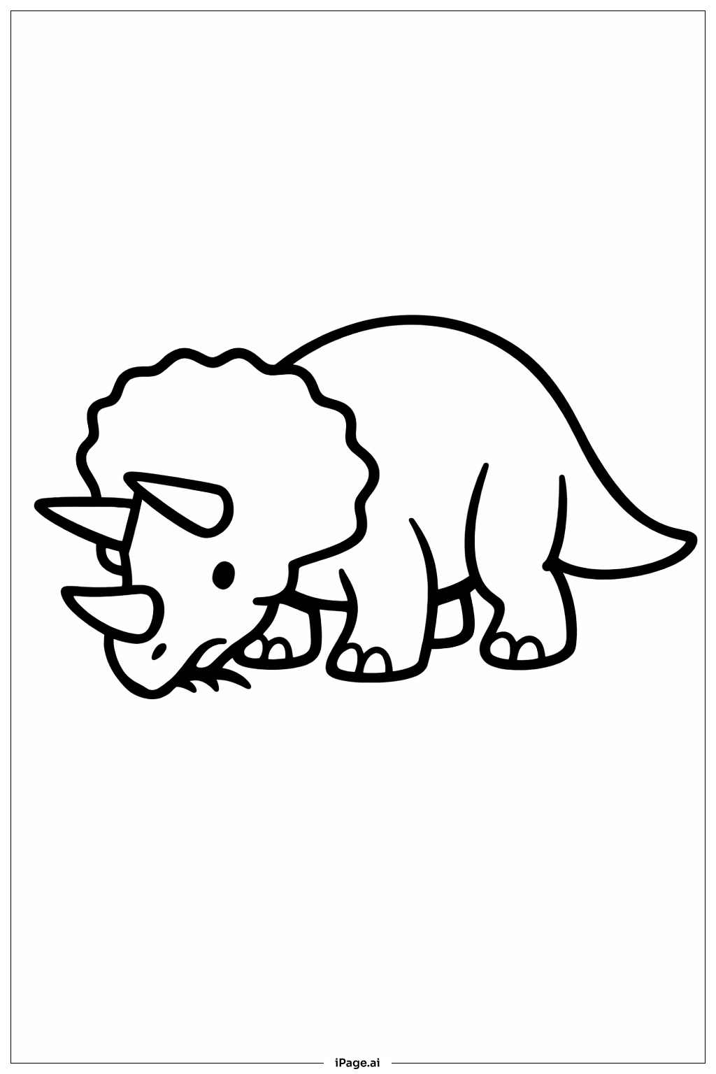  Jurassic Park Triceratops Grazing Coloring Page 