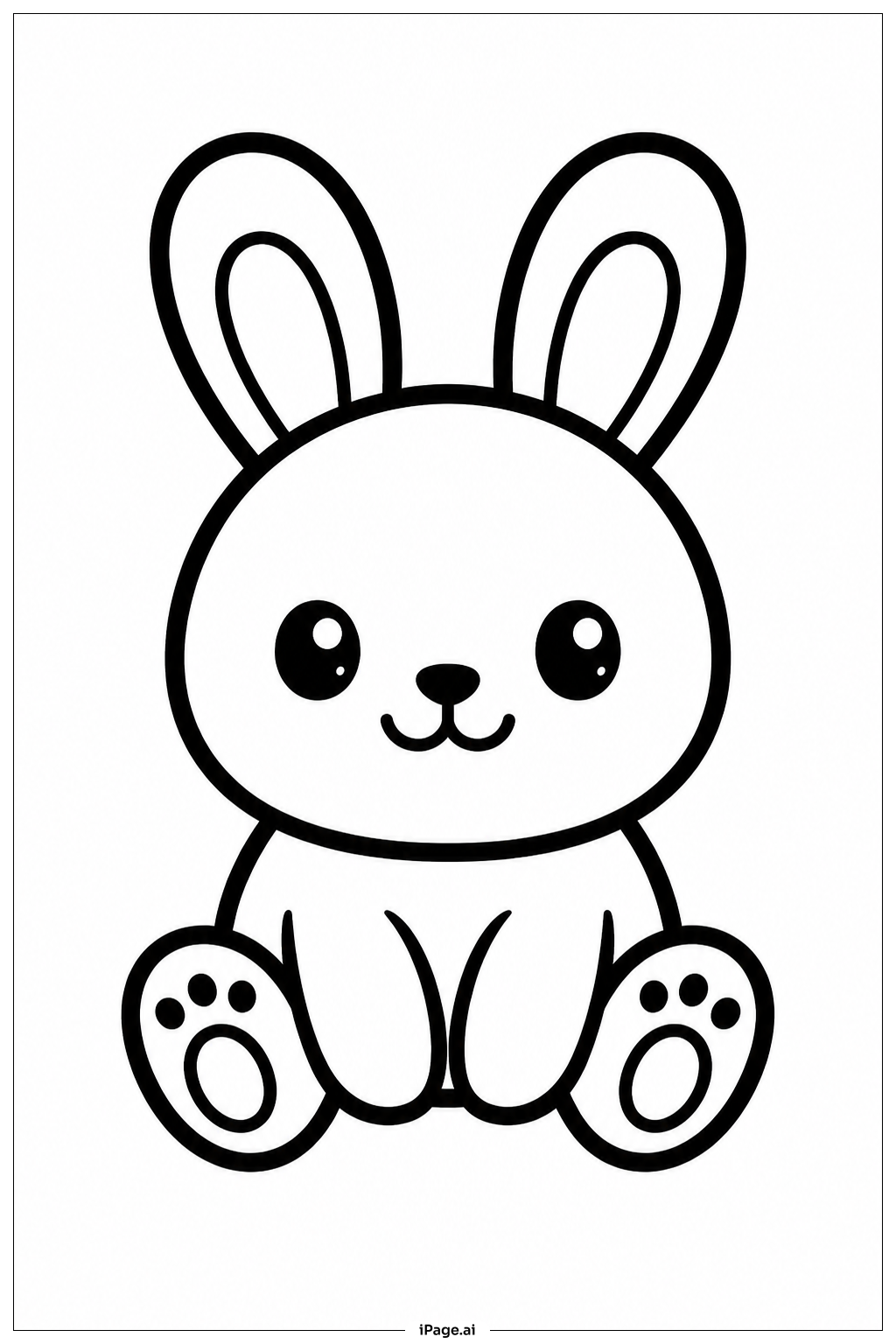 Kawaii Bunny Coloring Page