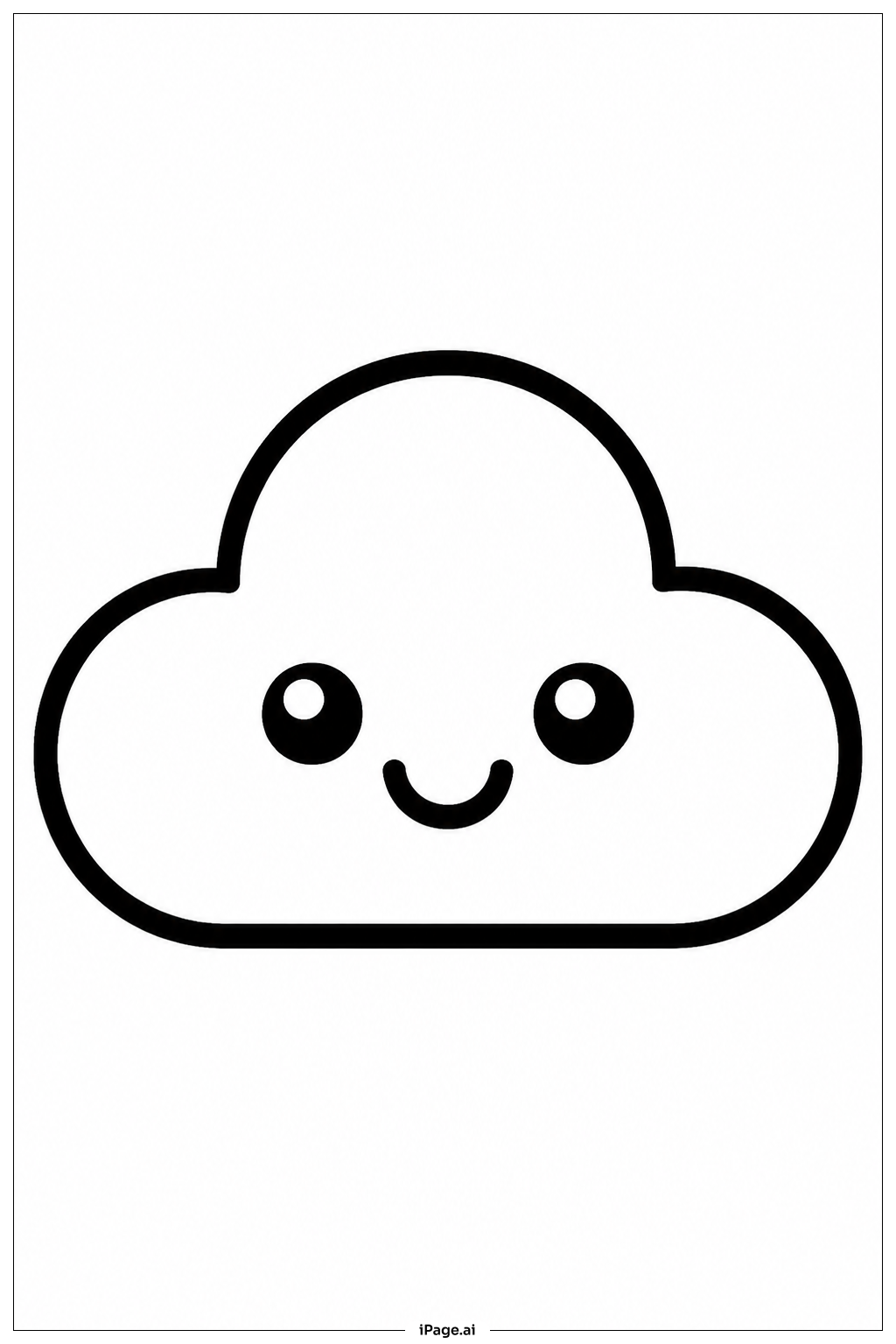 Kawaii Cloud Coloring Page
