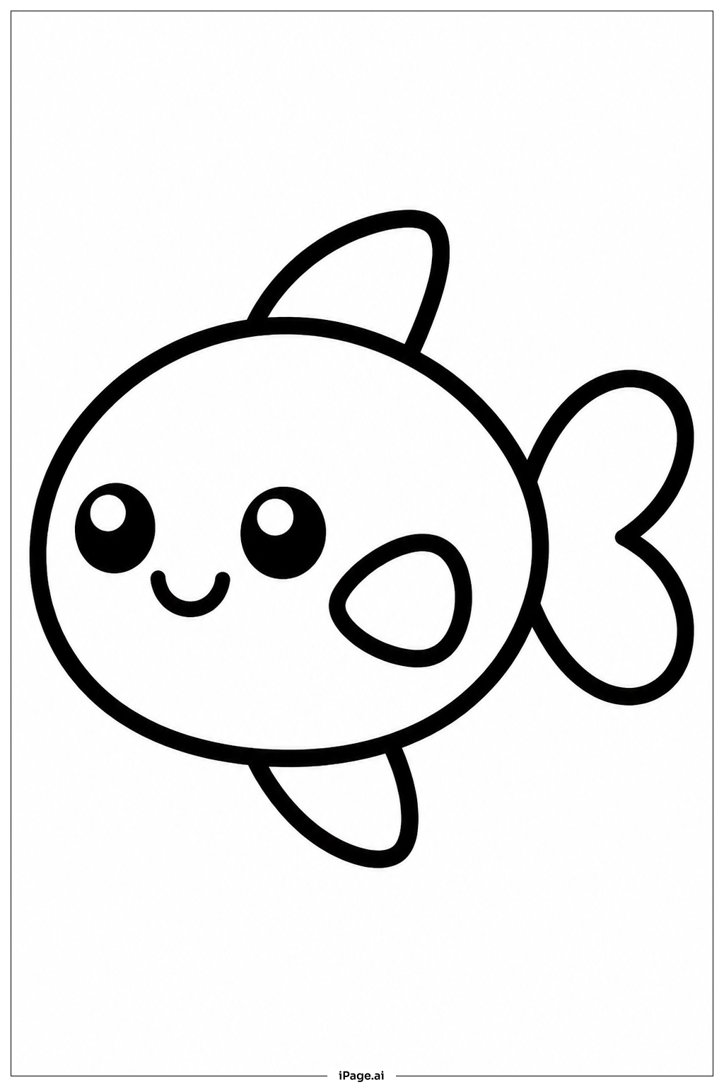 Kawaii Fish Coloring Page