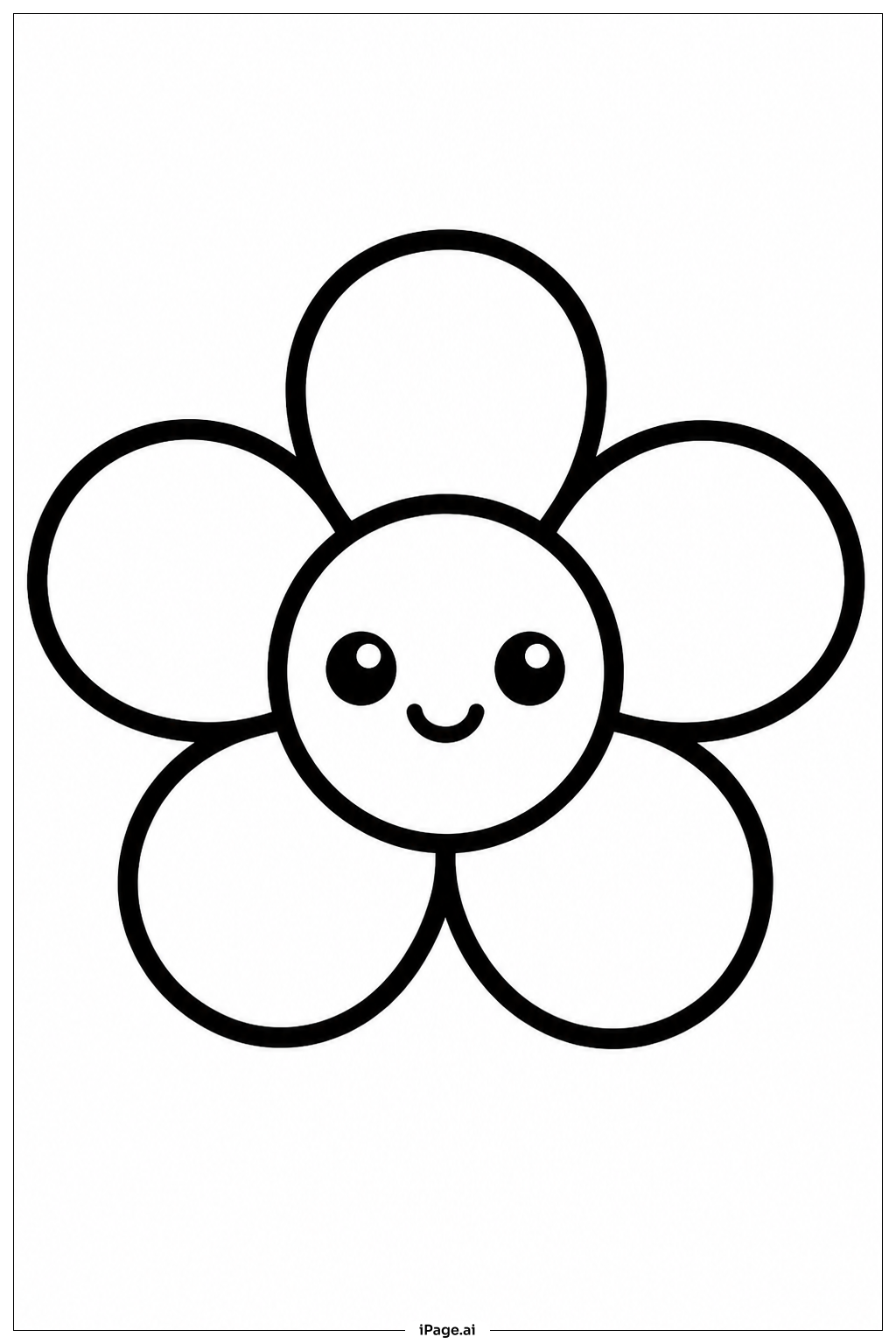 Kawaii Blume Ausmalseite