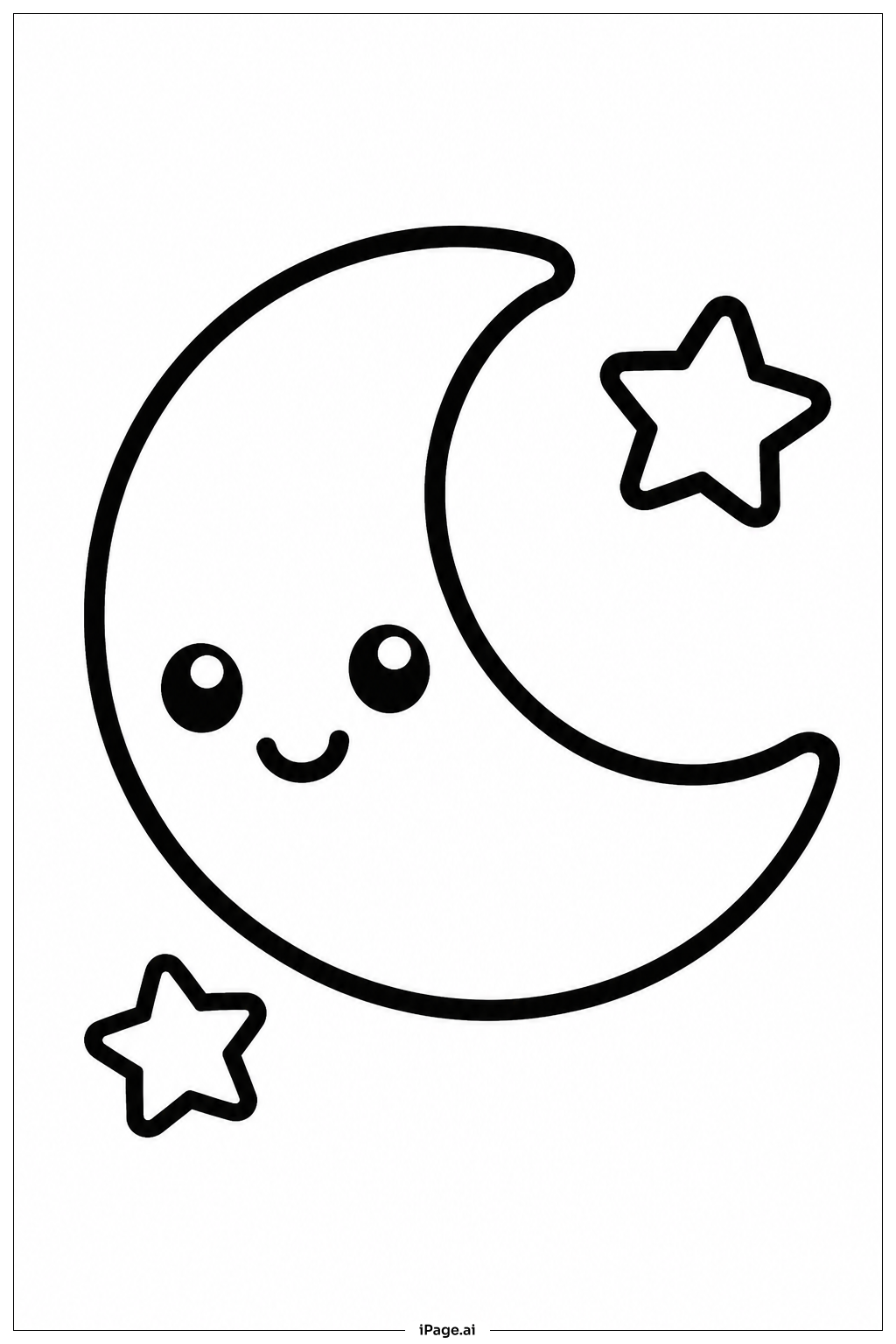 Kawaii Mond Ausmalseite