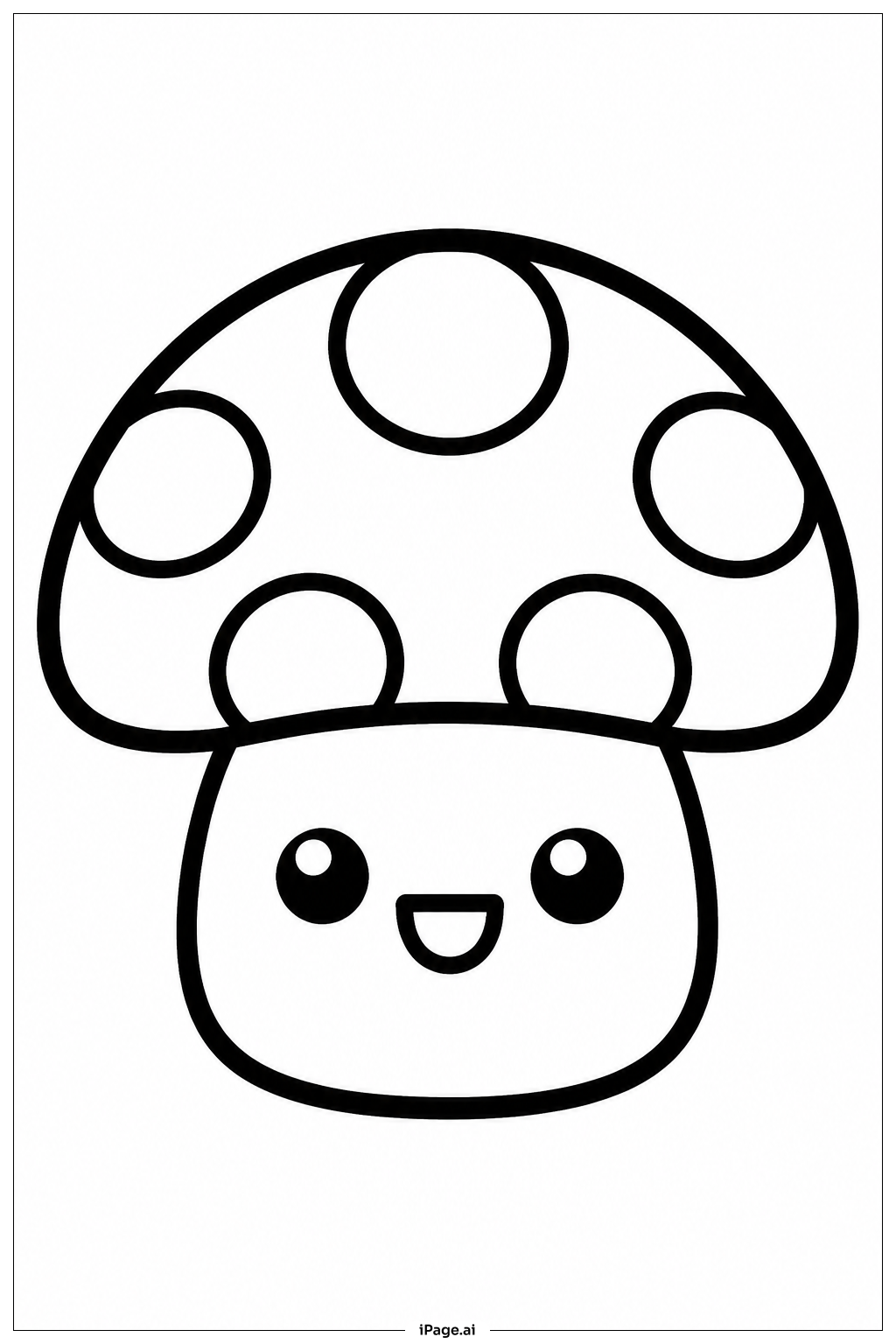 Kawaii Pilz Ausmalseite