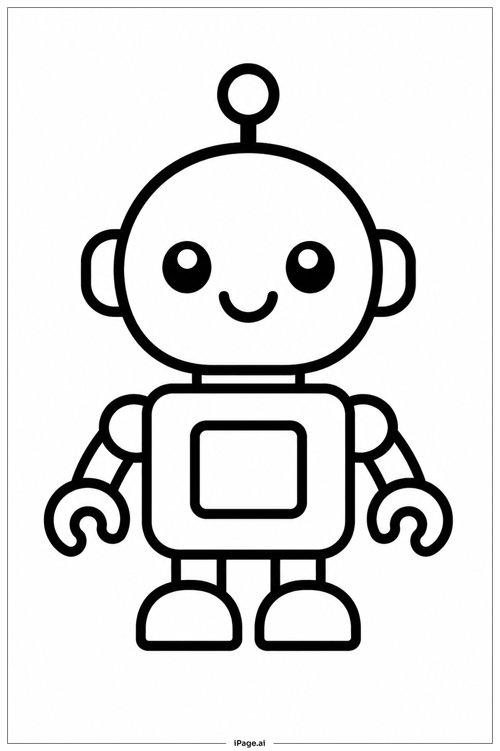 Kawaii Roboter Ausmalseite