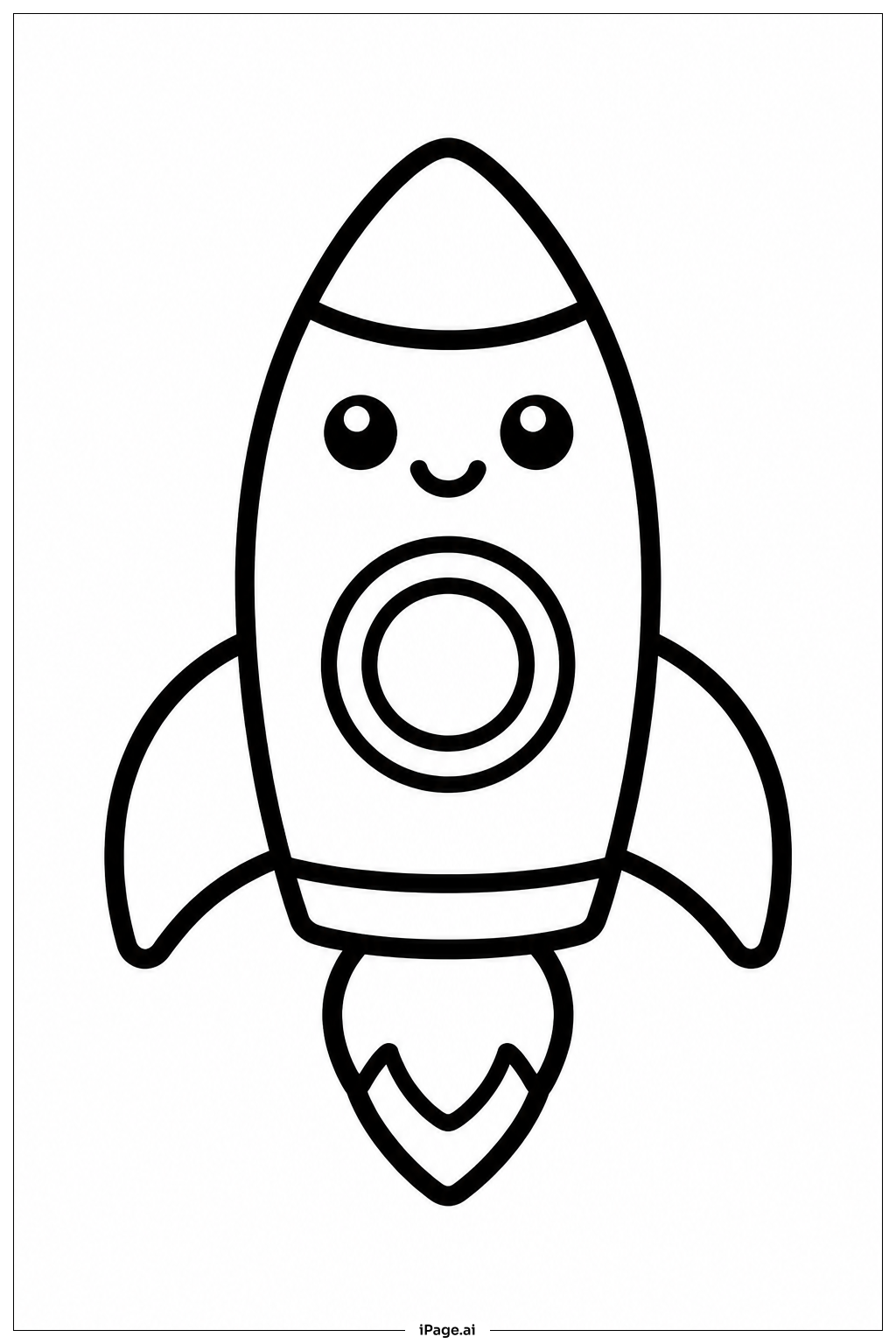 Kawaii Rakete Ausmalseite