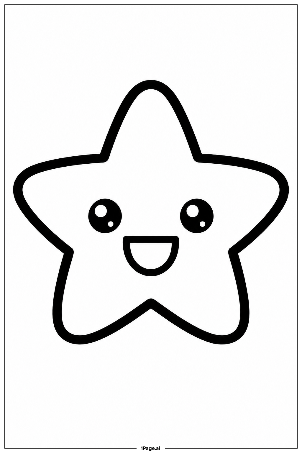 Kawaii Stern Ausmalseite