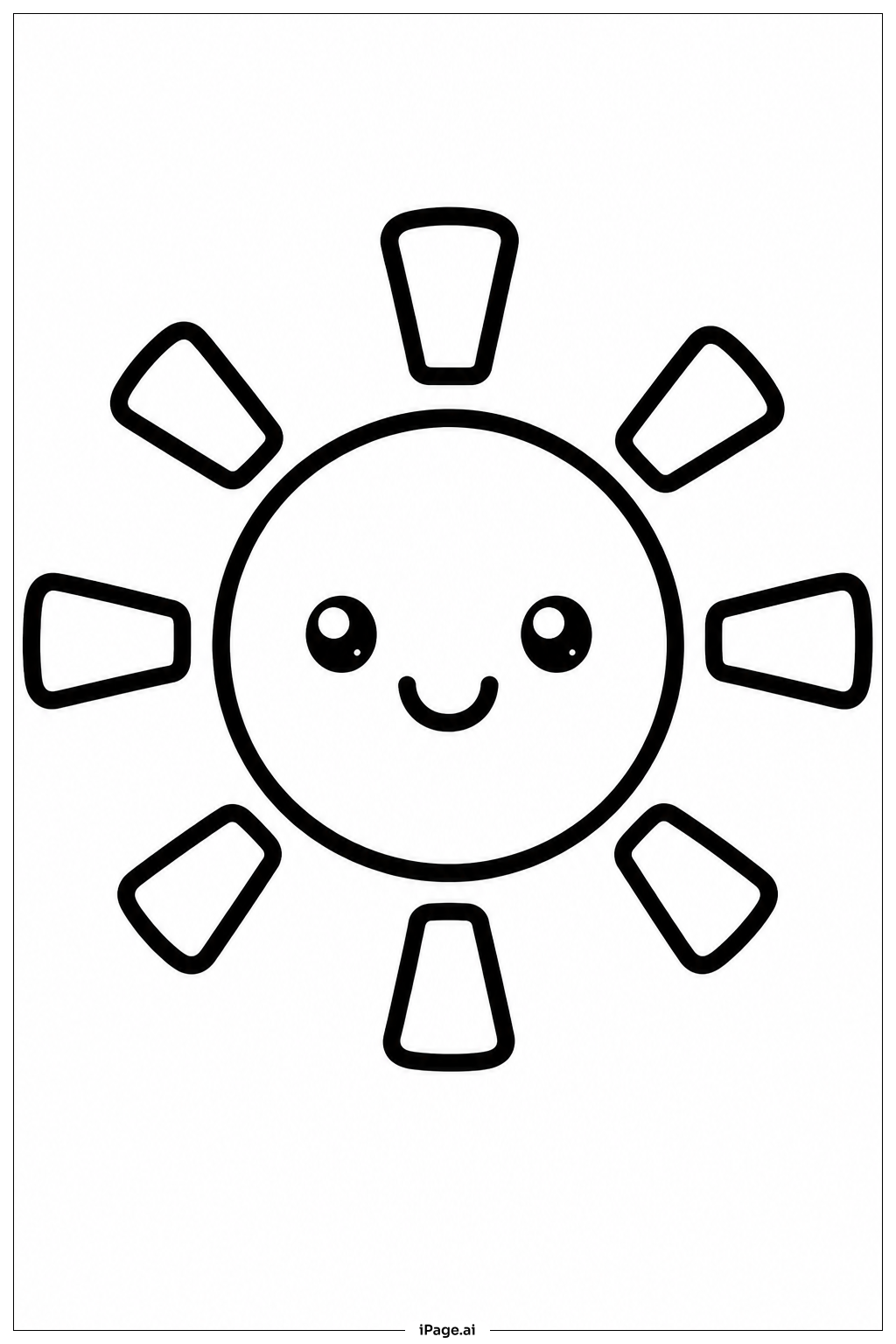 Kawaii Sun Coloring Page