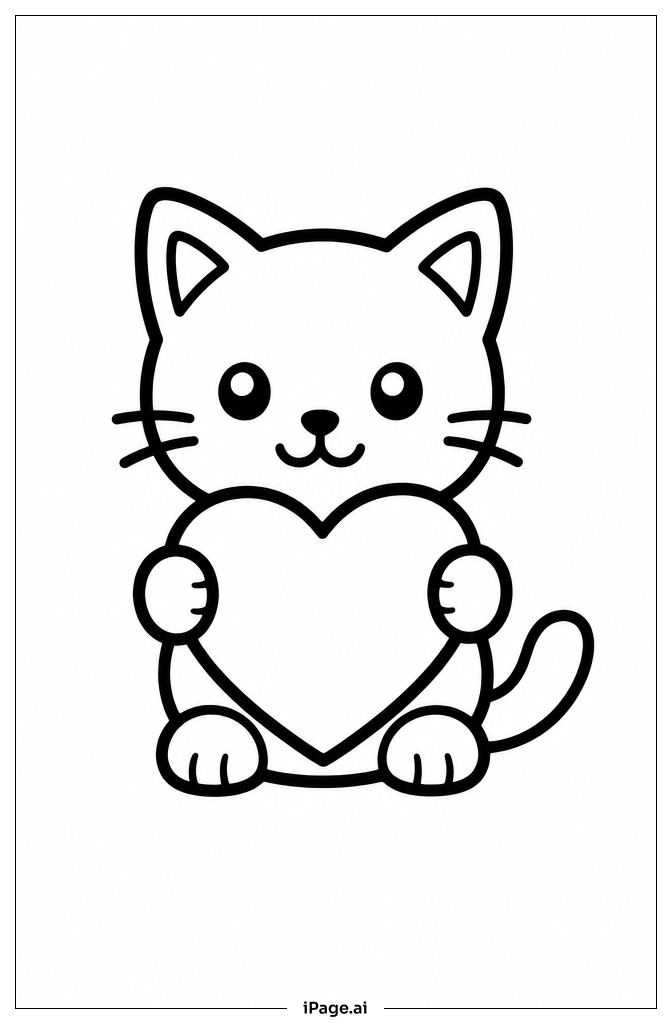 抱着爱心的小猫咪