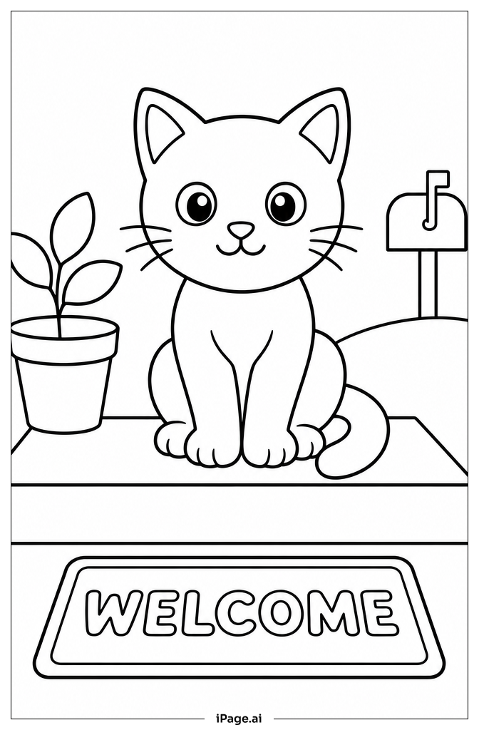 门廊上的小猫