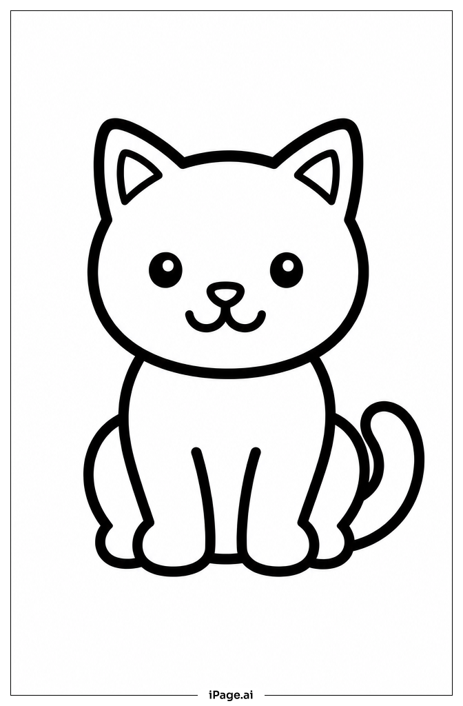 坐着的小猫填色页