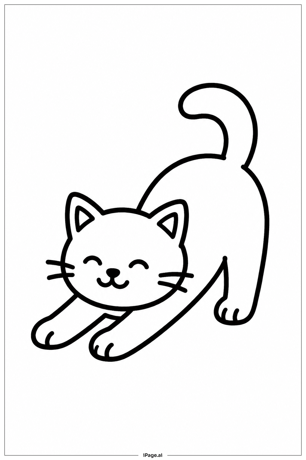 小猫伸懒腰填色页