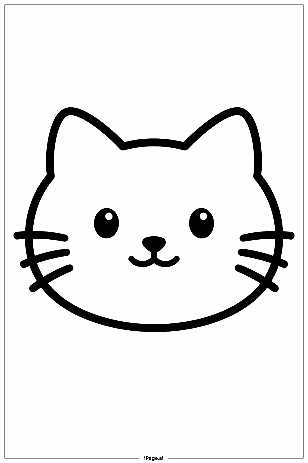 Kitty Cat Face Coloring Page