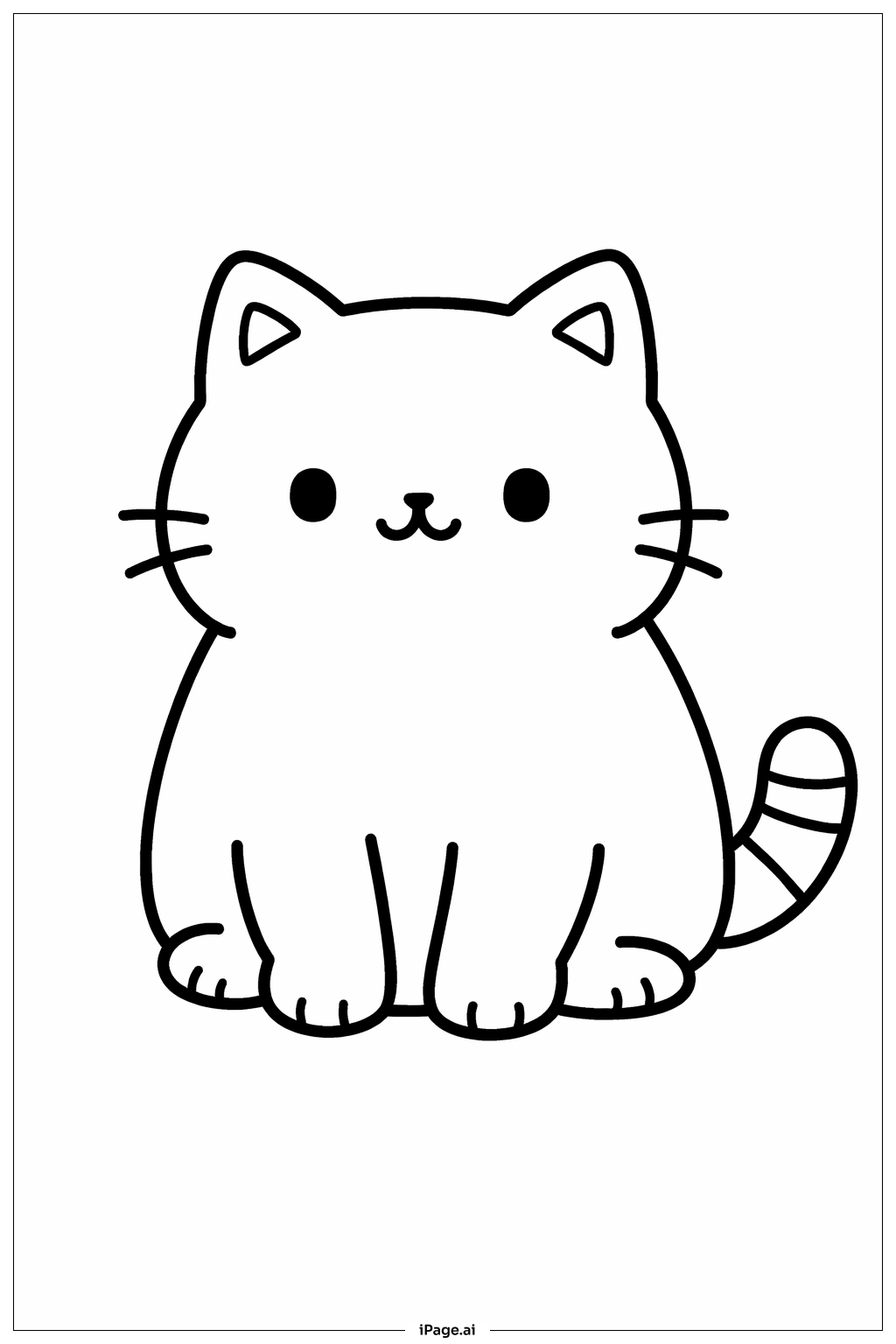 Kitty Cat Sitting Coloring Page
