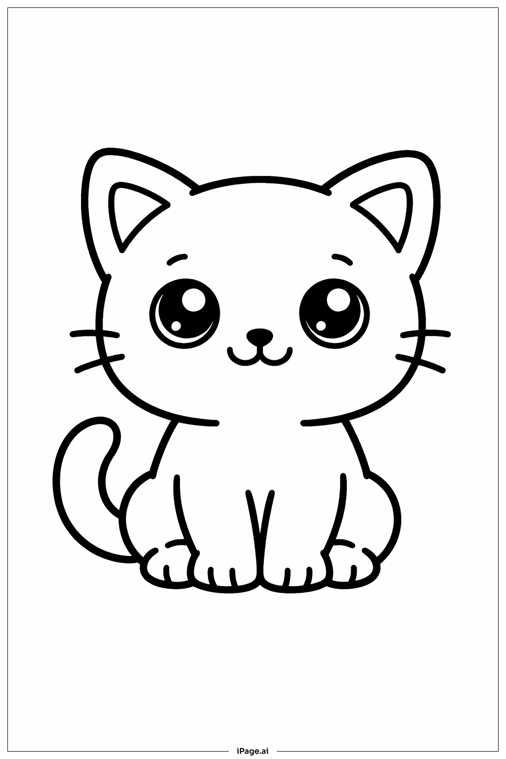 Kitty Cat Smiling Coloring Page