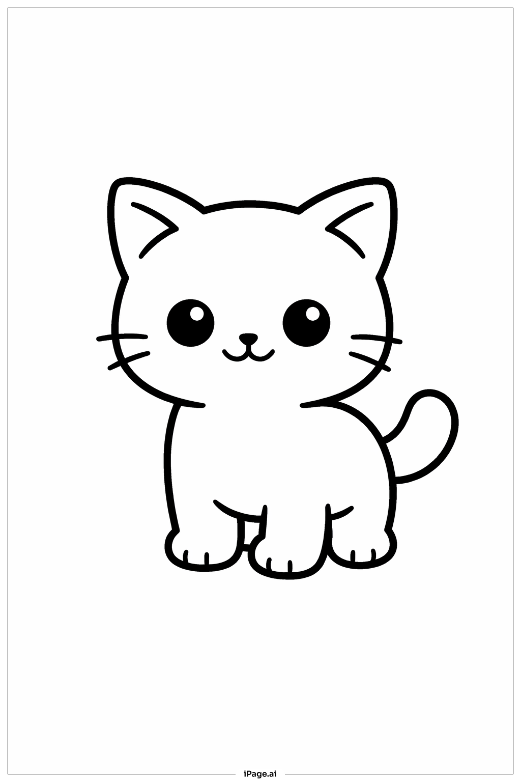 Kitty Cat Standing Coloring Page