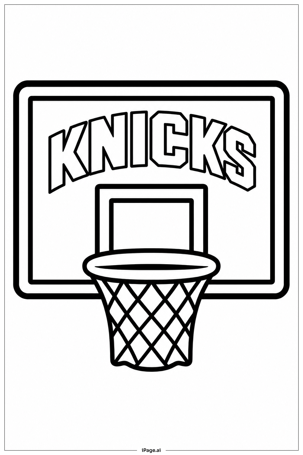 Page de coloriage Panneau de basket-ball des Knicks