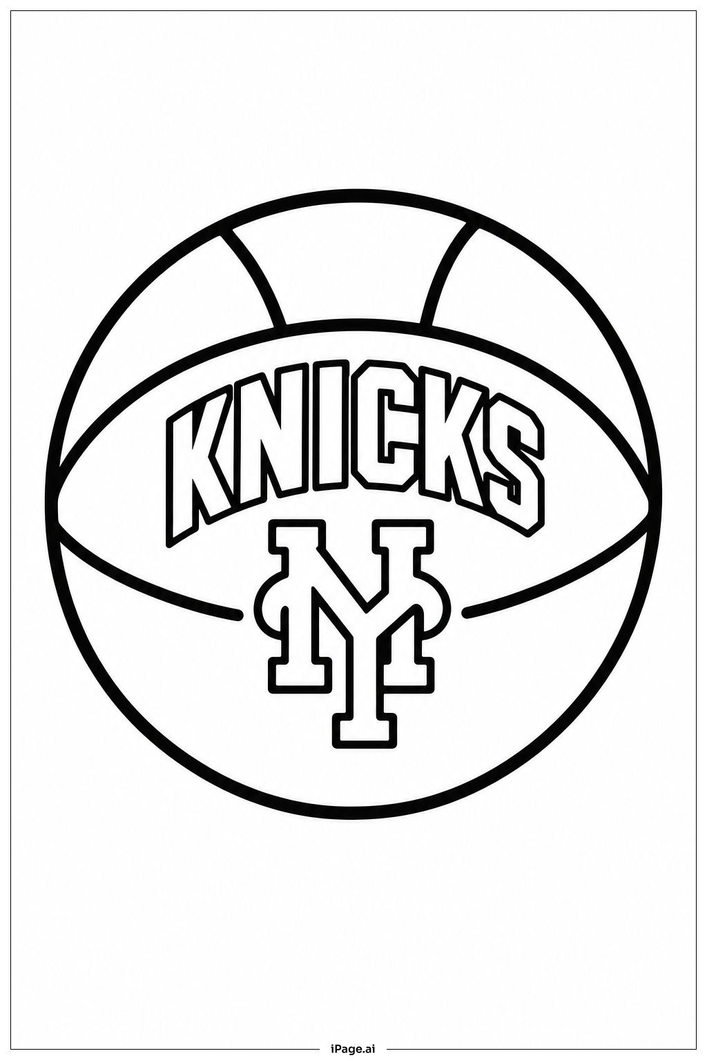 Page de coloriage Ballon de Basketball des Knicks
