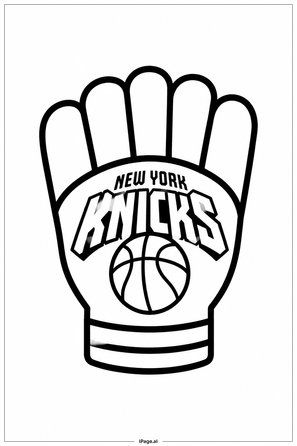 Página para colorir de Luva de Basquete dos Knicks